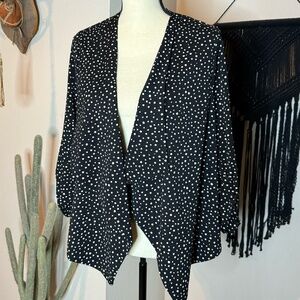 NWT! Torrid Black and White Polka Dot Open-Front Blazer